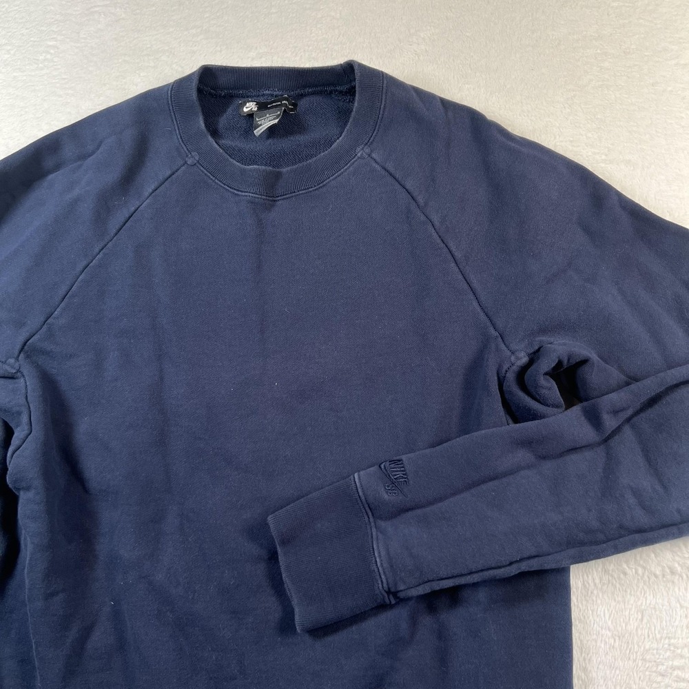 Nike‎ SB Sweatshirt Mens Large Blue Crewneck Fleece Pullover Skateboard Logo